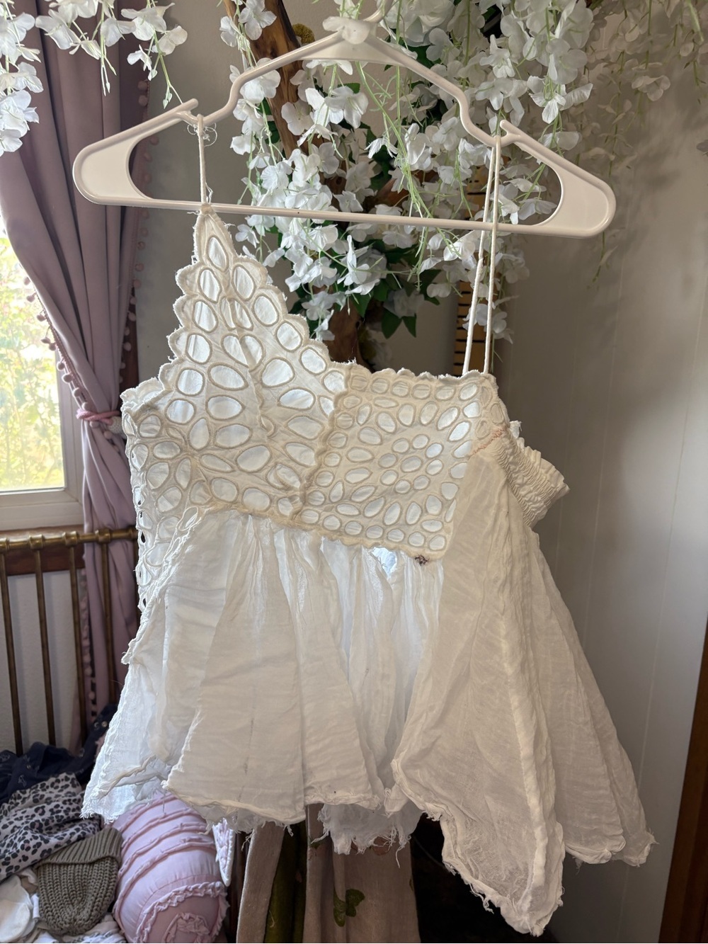 Free People White Eyelet Lace Camisole Top